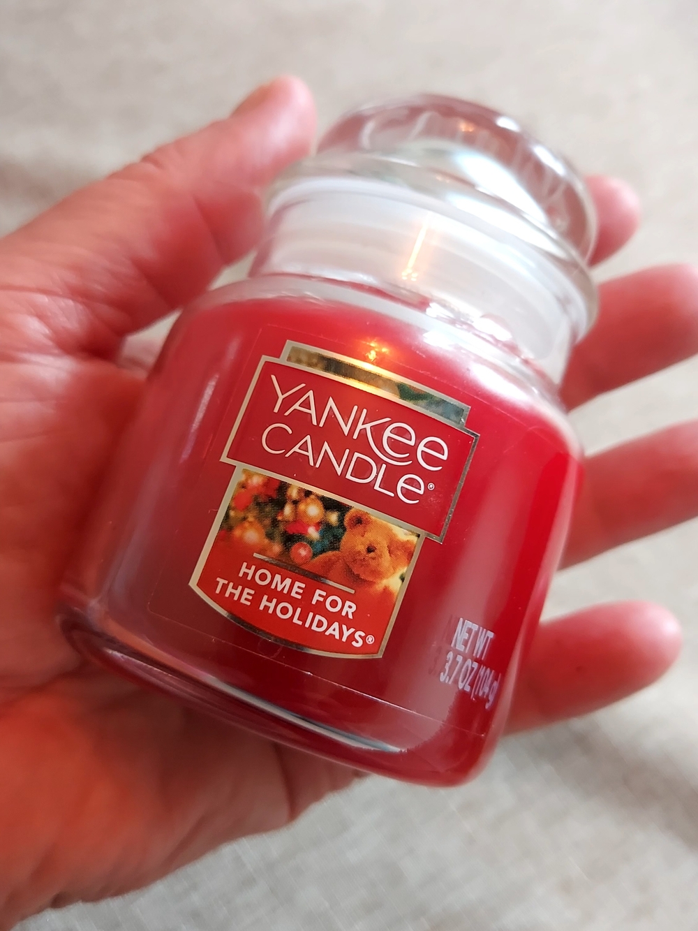 Yankee Candle Red "Home for the Holidays" Small Jar Candle NWT